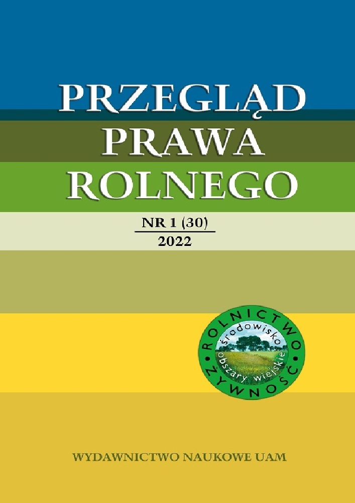 Journal cover Przegląd Prawa Rolnego, no. 1(30), year 2022