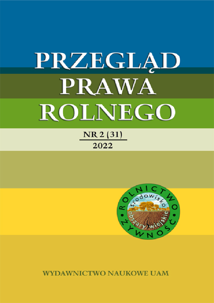 Journal cover Przegląd Prawa Rolnego, no. 2(31), year 2022
