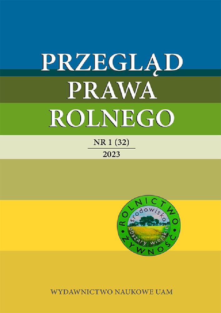 Journal cover Przegląd Prawa Rolnego, no. 1(32), year 2023