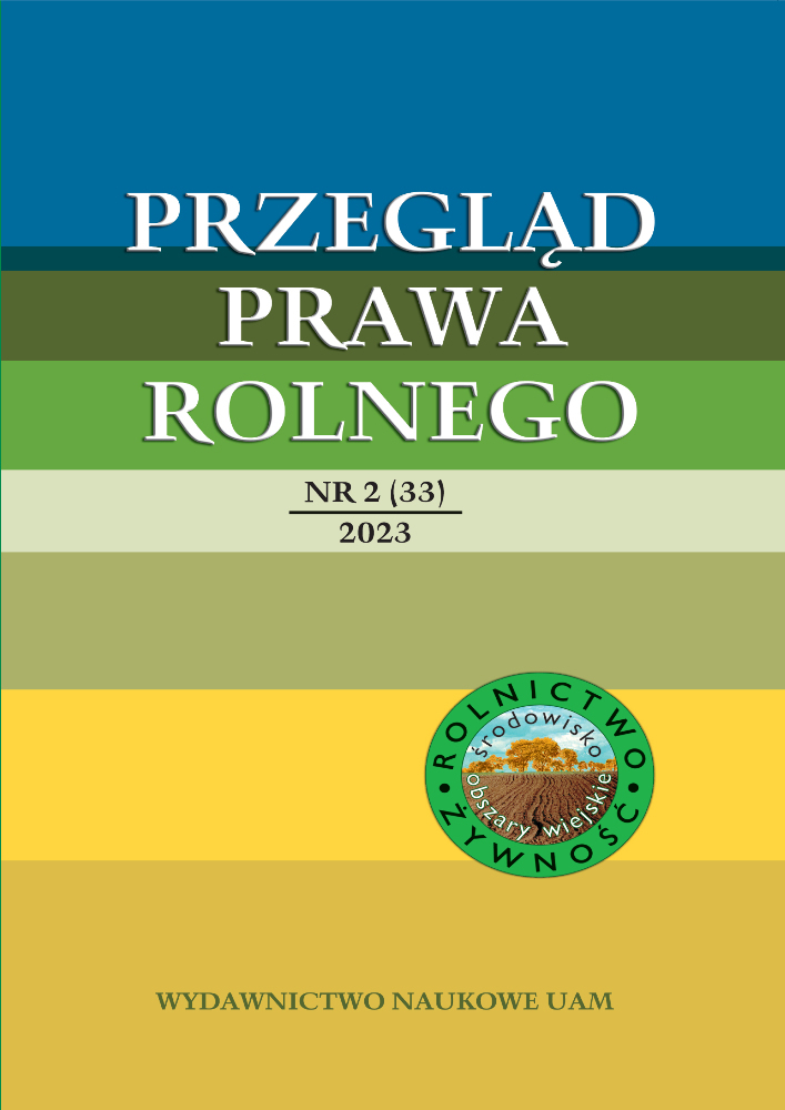 Journal cover Przegląd Prawa Rolnego, no. 2(33), year 2023
