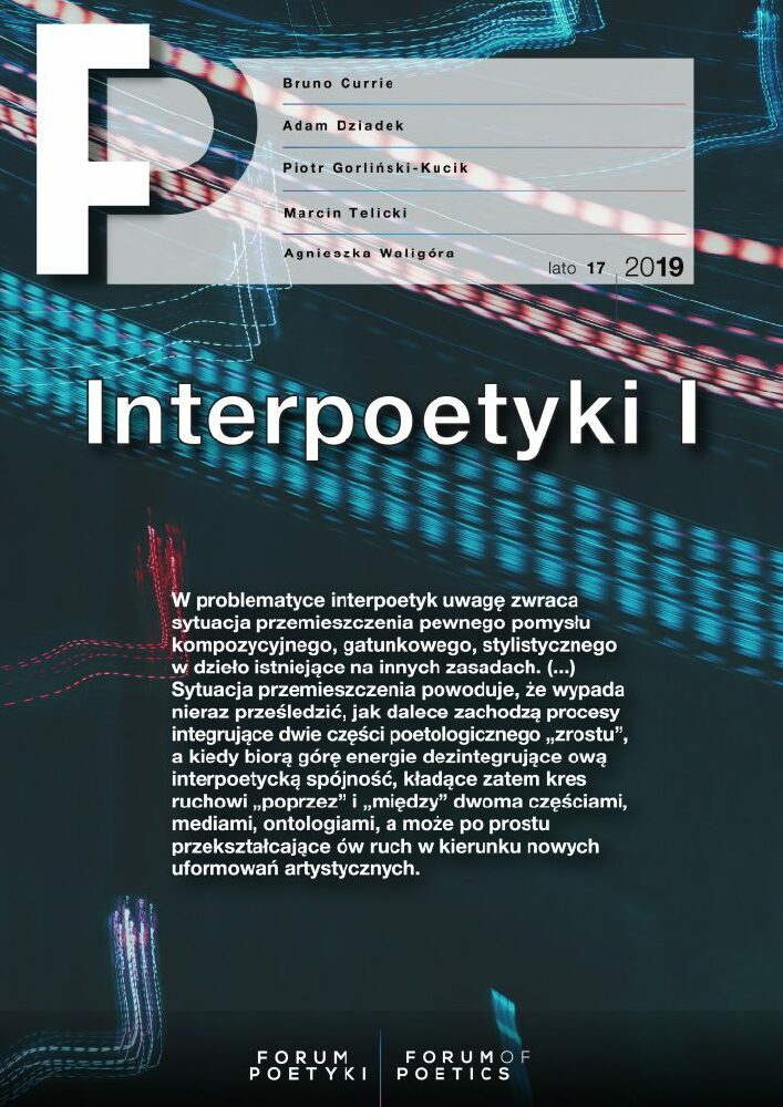Okładka czasopisma Forum Poetyki, nr 17, rok 2019, tytuł lato 2019