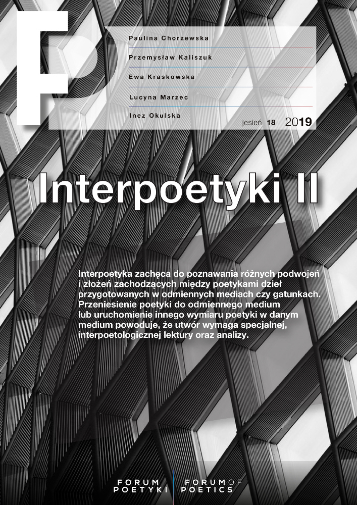 Okładka czasopisma Forum Poetyki, nr 18, rok 2019, tytuł jesień 2019