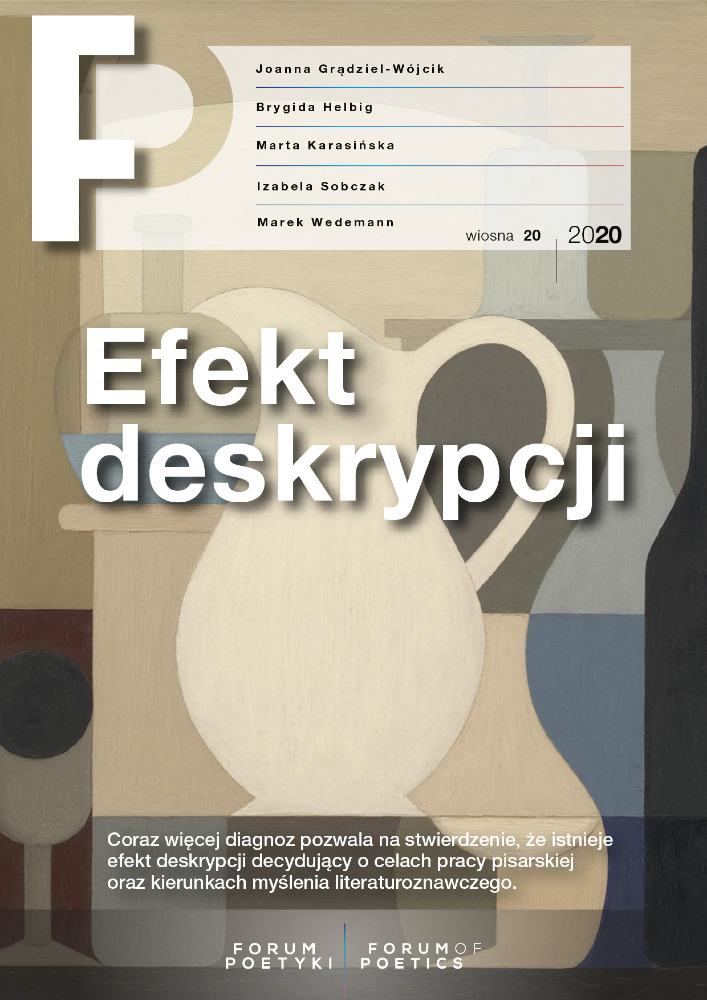 Okładka czasopisma Forum Poetyki, nr 20, rok 2020, tytuł wiosna 2020
