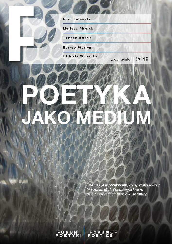 Okładka czasopisma Forum Poetyki, nr 4-5, rok 2016, tytuł wiosna/lato 2016