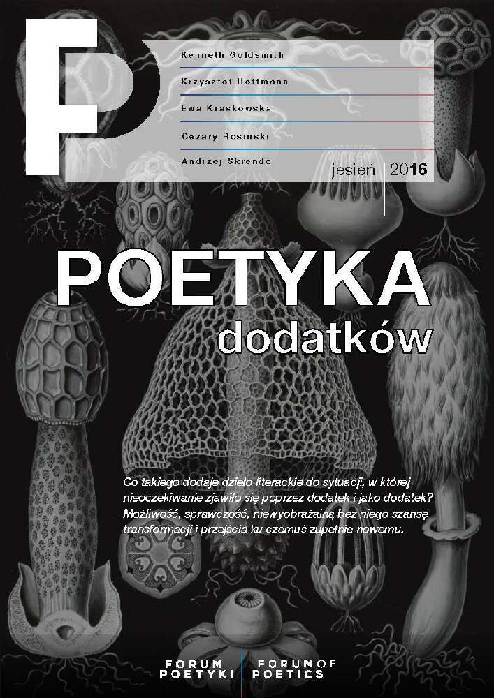 Okładka czasopisma Forum Poetyki, nr 6, rok 2016, tytuł jesień 2016