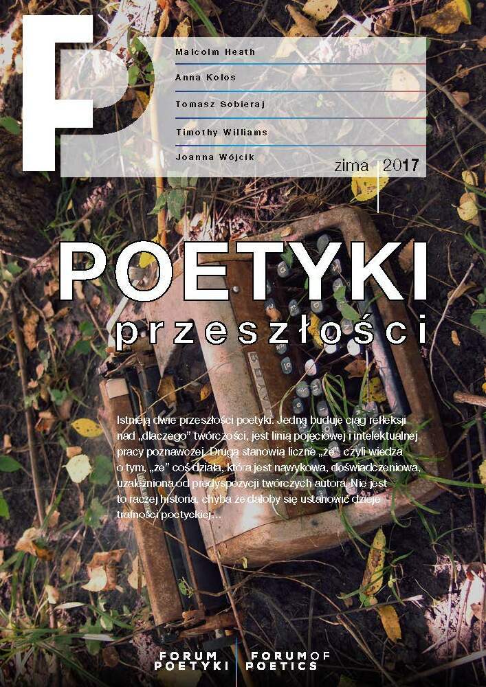 Okładka czasopisma Forum Poetyki, nr 7, rok 2017, tytuł zima 2017