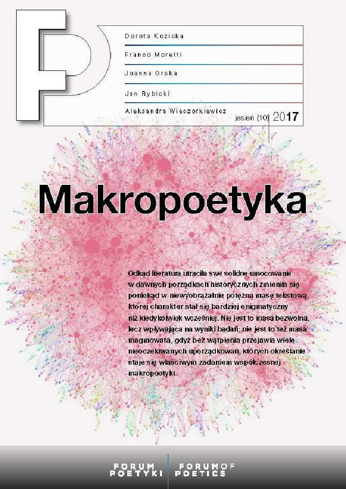 Okładka czasopisma Forum Poetyki, nr 10, rok 2017, tytuł jesień 2017