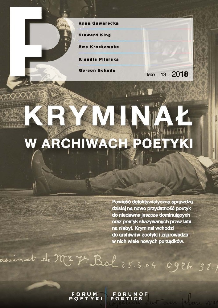 Okładka czasopisma Forum Poetyki, nr 13, rok 2018, tytuł lato 2018