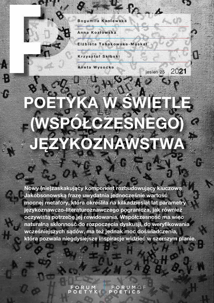 Okładka czasopisma Forum Poetyki, nr 26, rok 2021, tytuł jesień 2021