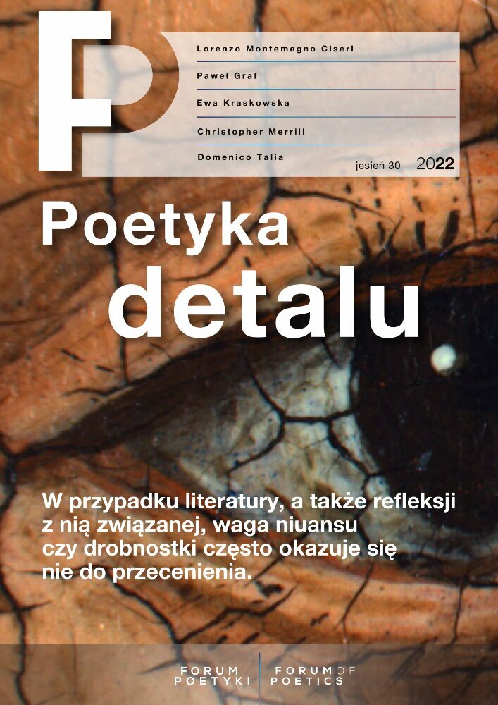 Okładka czasopisma Forum Poetyki, nr 30, rok 2022, tytuł jesień 2022