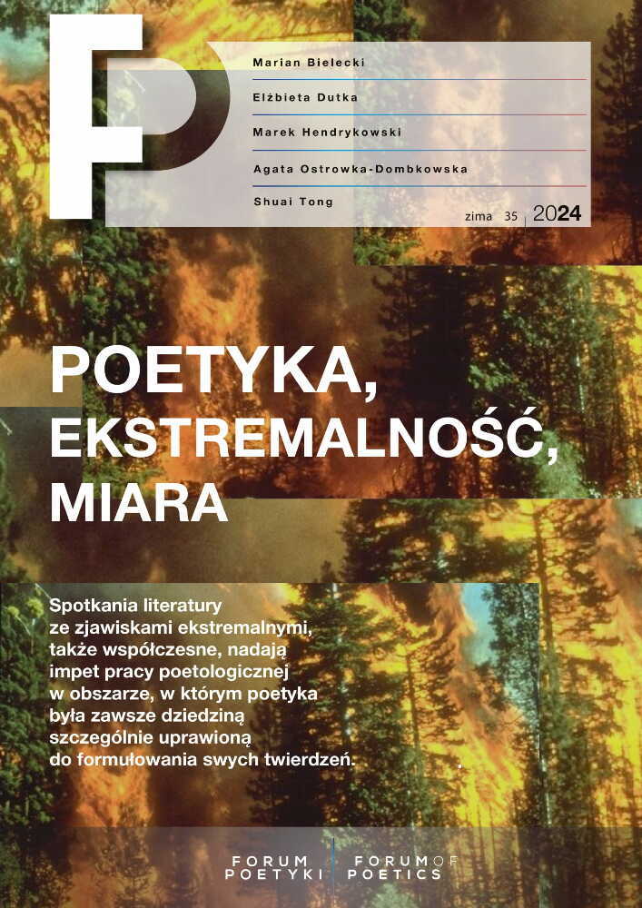 Okładka czasopisma Forum Poetyki, nr 35, rok 2024, tytuł zima 2024