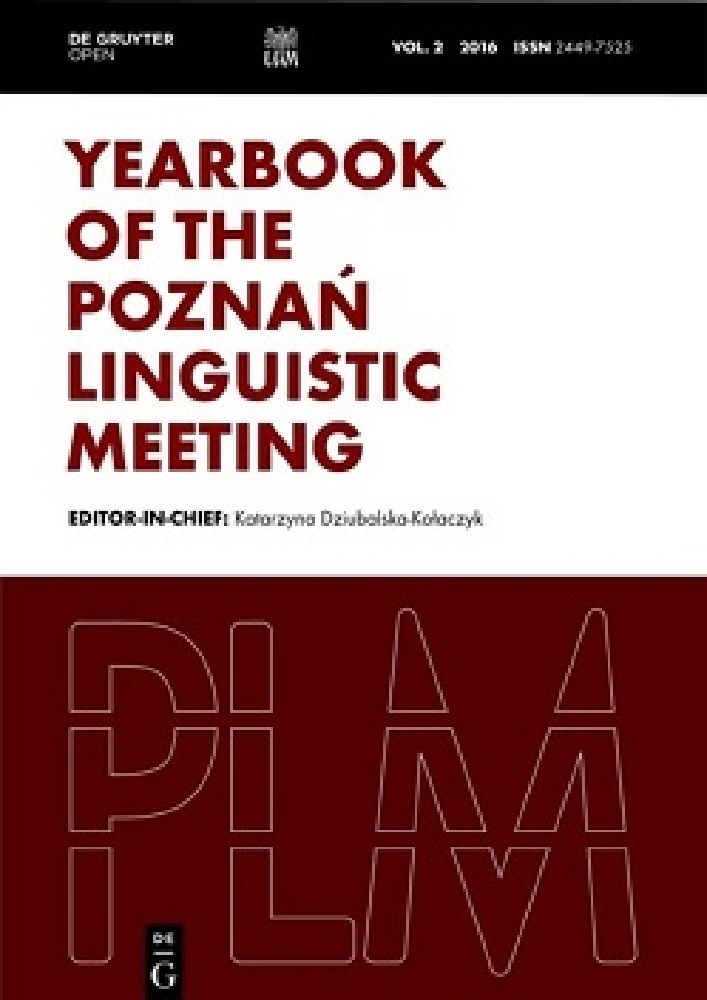 Journal cover Yearbook of the Poznań Linguistic Meeting