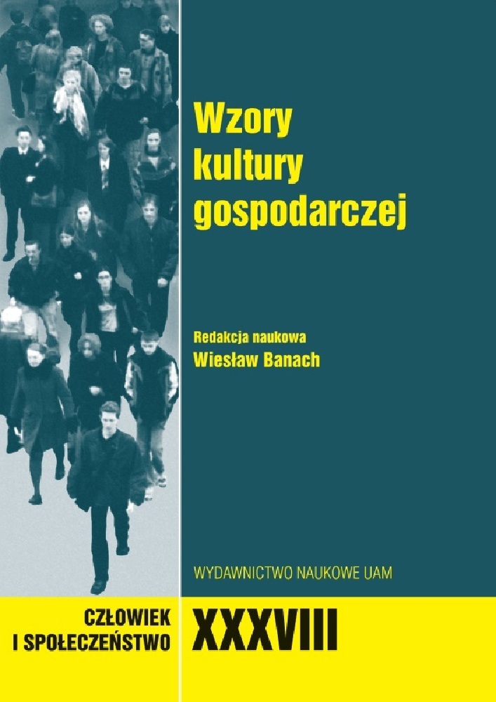 Okładka czasopisma Człowiek i Społeczeństwo, tom 38, rok 2014, tytuł Wzory kultury gospodarczej