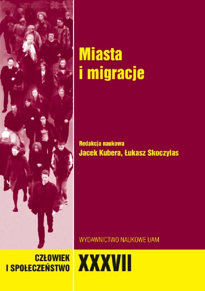 Okładka czasopisma Człowiek i Społeczeństwo, tom 37, rok 2014, tytuł Miasta i migracje
