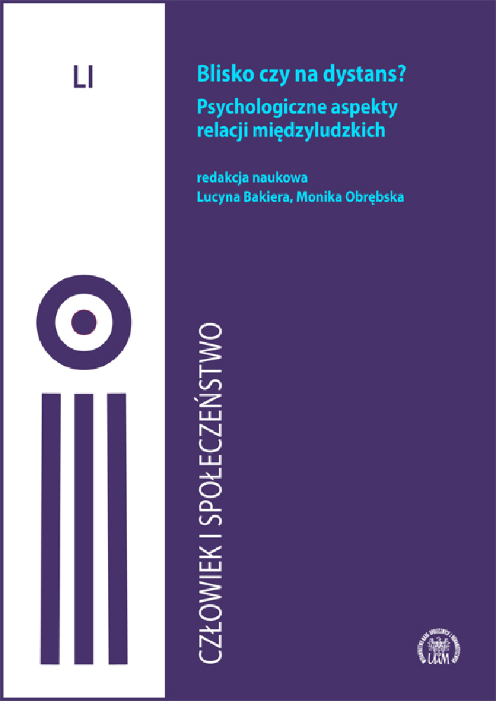 Okładka czasopisma Człowiek i Społeczeństwo, tom 51, rok 2021, tytuł Blisko czy na dystans? Psychologiczne aspekty relacji międzyludzkich