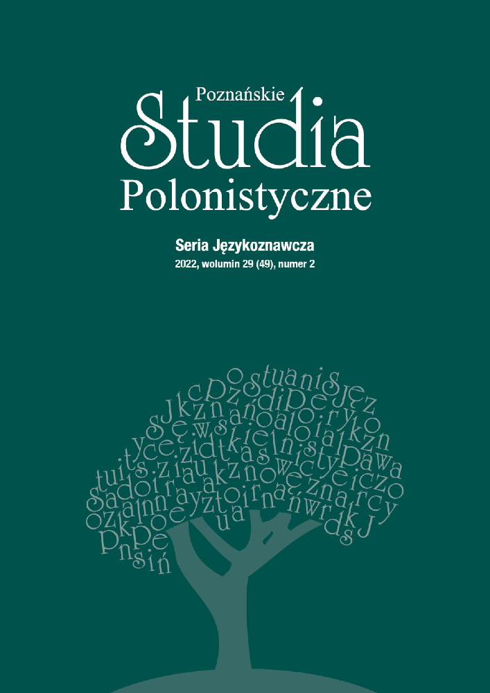 Okładka czasopisma Poznańskie Studia Polonistyczne. Seria Językoznawcza, tom 29, nr 2, rok 2022