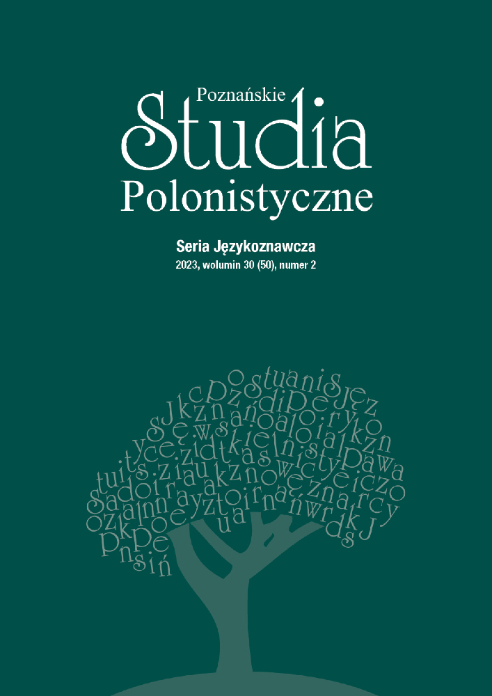 Okładka czasopisma Poznańskie Studia Polonistyczne. Seria Językoznawcza, tom 30, nr 2, rok 2023