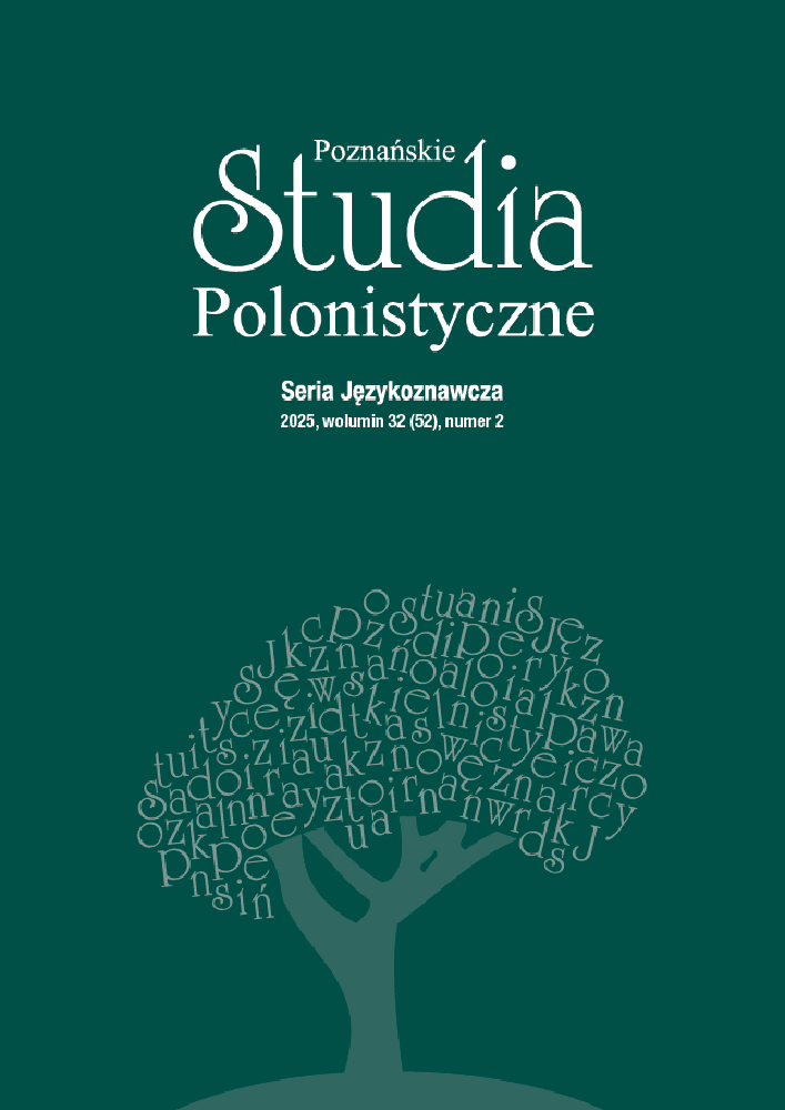 Okładka czasopisma Poznańskie Studia Polonistyczne. Seria Językoznawcza, tom 32, nr 2, rok 2025