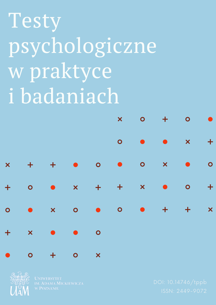 Okładka czasopisma Testy psychologiczne w praktyce i badaniach, nr 1, rok 2025, tytuł Open Volume