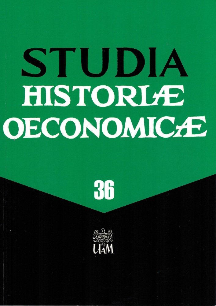 Journal cover Studia Historiae Oeconomicae, volume 36, year 2018, title ECONOMIC TRANSFERS