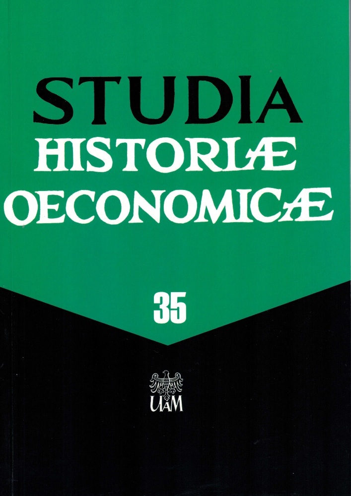 Journal cover Studia Historiae Oeconomicae, volume 35, year 2017, title STATE AND ECONOMY