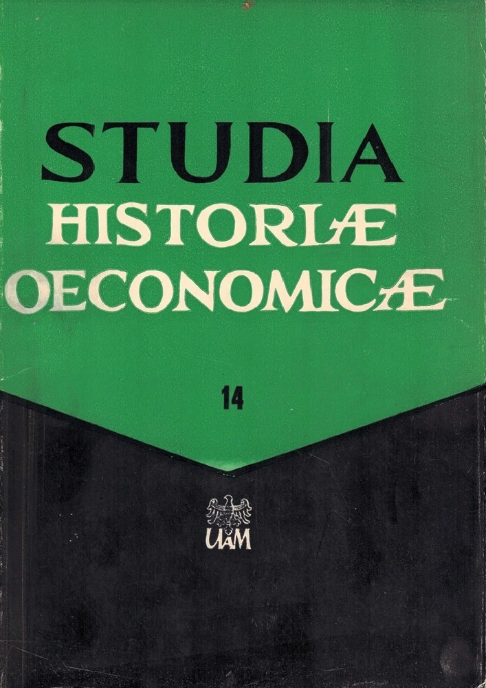 Journal cover Studia Historiae Oeconomicae, volume 14, no. 1, year 1979