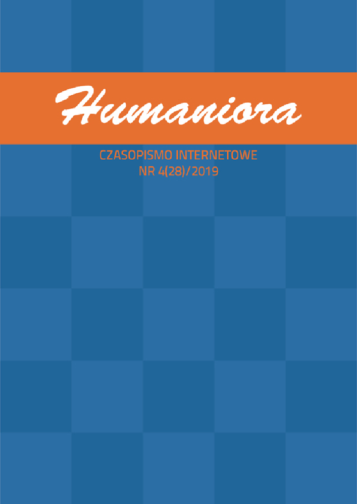 Okładka czasopisma Humaniora. Czasopismo Internetowe, tom 28, nr 4, rok 2019