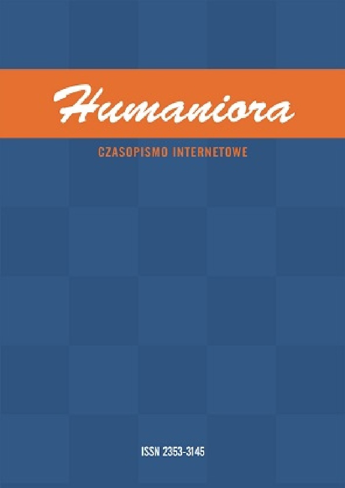 Okładka czasopisma Humaniora. Czasopismo Internetowe