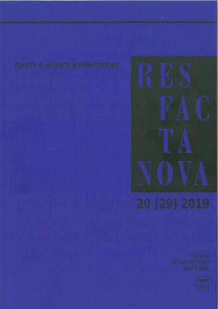 Res Facta Nova 20 (29) 2019 okładka