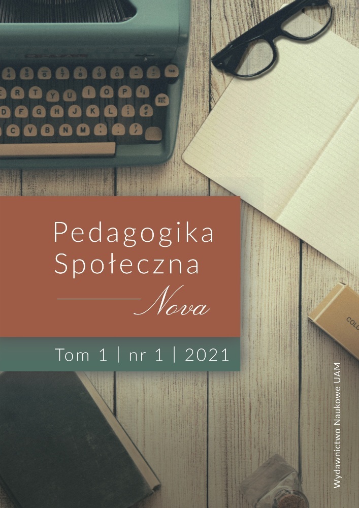 Okładka czasopisma Pedagogika Społeczna Nova, tom 1, nr 1, rok 2021