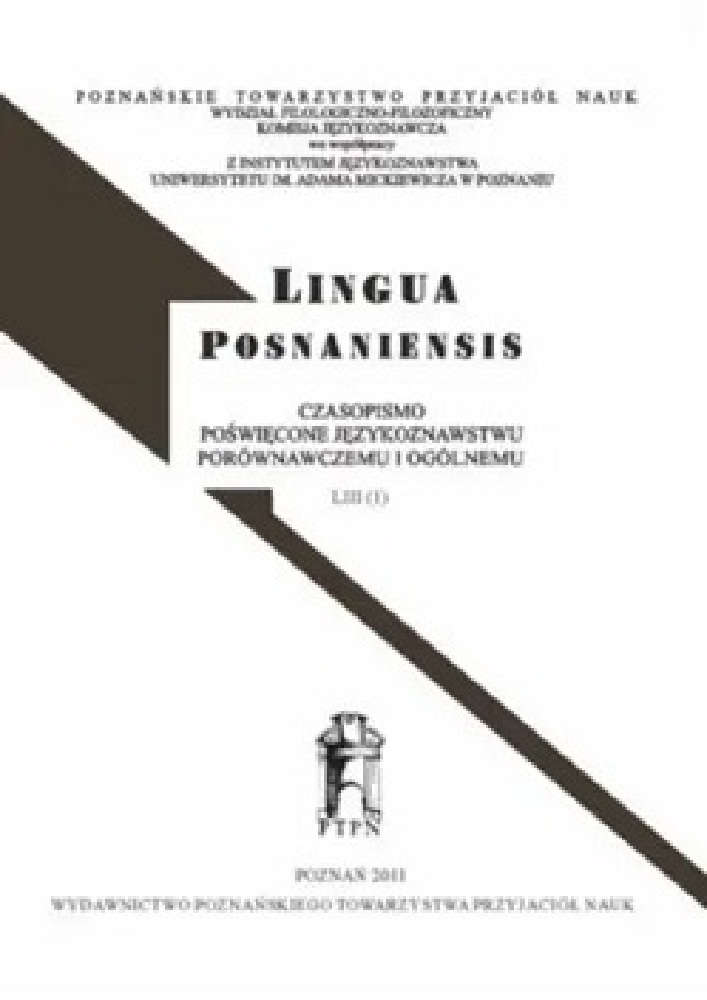 okładka czasopisma Lingua Posnaniensis